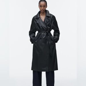 Zara faux leather trench